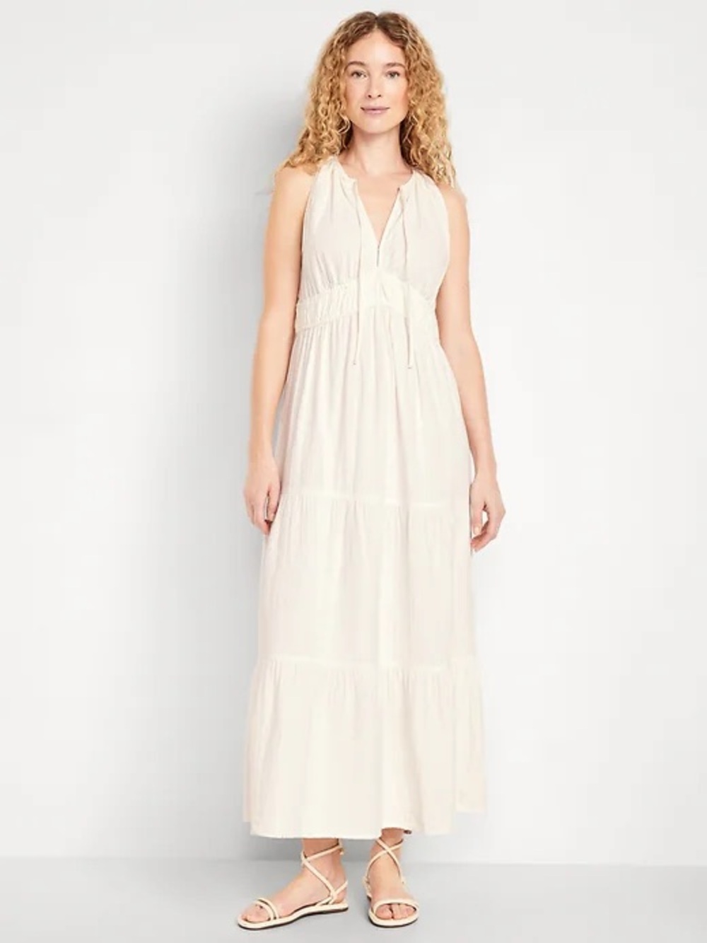 Old Navy Fit & Flare Crinkle Gauze Maxi Dress